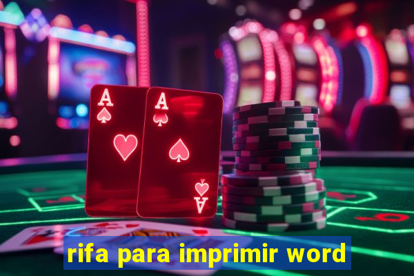 rifa para imprimir word
